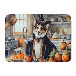 19 x 27 in. Unisex Corgi Fall Kitchen Pumpkins Memory Foam Kitchen Mat