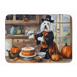 19 x 27 in. Unisex Coton De Tulear Fall Kitchen Pumpkins Memory Foam Kitchen Mat