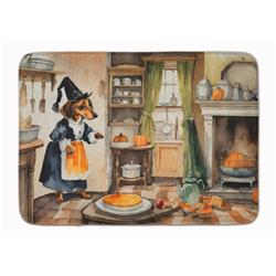 19 x 27 in. Unisex Dachshund Fall Kitchen Pumpkins Memory Foam Kitchen Mat