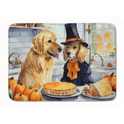 19 x 27 in. Unisex Golden Retriever Fall Kitchen Pumpkins Memory Foam Kitchen Mat