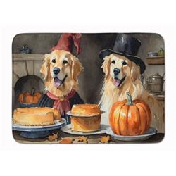 19 x 27 in. Unisex Golden Retriever Fall Kitchen Pumpkins Memory Foam Kitchen Mat