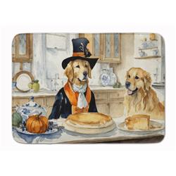 19 x 27 in. Unisex Golden Retriever Fall Kitchen Pumpkins Memory Foam Kitchen Mat