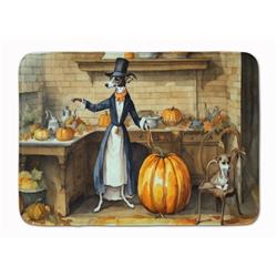 19 x 27 in. Unisex Italian Greyhound Fall Kitchen Pumpkins Memory Foam Kitchen Mat