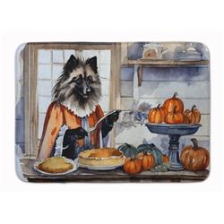 19 x 27 in. Unisex Keeshond Fall Kitchen Pumpkins Memory Foam Kitchen Mat