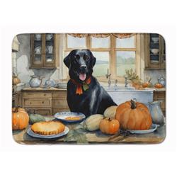 19 x 27 in. Unisex Black Lab Fall Kitchen Pumpkins Memory Foam Kitchen Mat