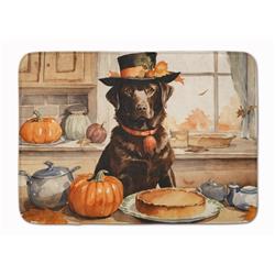 19 x 27 in. Unisex Chocolate Lab Fall Kitchen Pumpkins Memory Foam Kitchen Mat