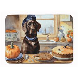19 x 27 in. Unisex Chocolate Lab Fall Kitchen Pumpkins Memory Foam Kitchen Mat