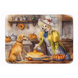 19 x 27 in. Unisex Yellow Lab Fall Kitchen Pumpkins Memory Foam Kitchen Mat
