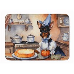 19 x 27 in. Unisex Miniature Pinscher Fall Kitchen Pumpkins Memory Foam Kitchen Mat