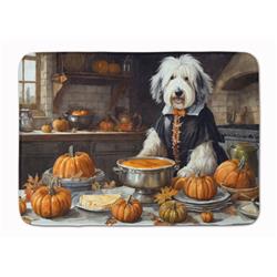 DAC1798RUG 19 x 27 in. Unisex Old English Sheepdog Fall Kitchen Pumpkins Memory Foam Kitchen Mat