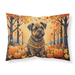 20.5 x 30 in. Unisex Border Terrier Fall Fabric Standard Pillowcase