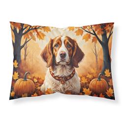 20.5 x 30 in. Unisex Brittany Spaniel Fall Fabric Standard Pillowcase