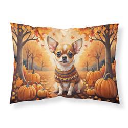 20.5 x 30 in. Unisex Chihuahua Fall Fabric Standard Pillowcase