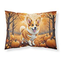 20.5 x 30 in. Unisex Corgi Fall Fabric Standard Pillowcase