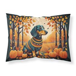 20.5 x 30 in. Unisex Dachshund Fall Fabric Standard Pillowcase