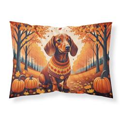 20.5 x 30 in. Unisex Dachshund Fall Fabric Standard Pillowcase