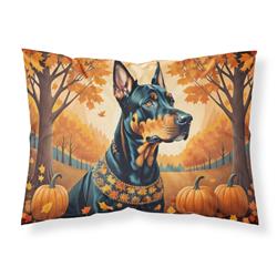 20.5 x 30 in. Unisex Doberman Pinscher Fall Fabric Standard Pillowcase