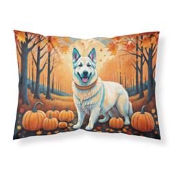 20.5 x 30 in. Unisex White German Shepherd Fall Fabric Standard Pillowcase