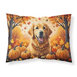 20.5 x 30 in. Unisex Golden Retriever Fall Fabric Standard Pillowcase