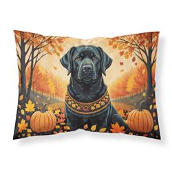 20.5 x 30 in. Unisex Black Labrador Retriever Fall Fabric Standard Pillowcase