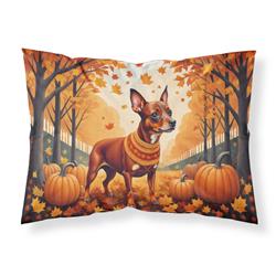 20.5 x 30 in. Unisex Red Miniature Pinscher Fall Fabric Standard Pillowcase