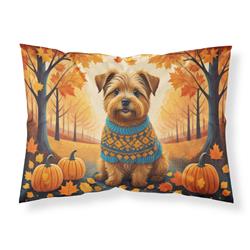 20.5 x 30 in. Unisex Norfolk Terrier Fall Fabric Standard Pillowcase