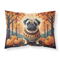 20.5 x 30 in. Unisex Fawn Pug Fall Fabric Standard Pillowcase