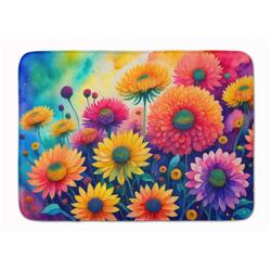 19 x 27 in. Unisex Chrysanthemums in Color Memory Foam Kitchen Mat