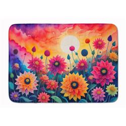 19 x 27 in. Unisex Dahlias in Color Memory Foam Kitchen Mat