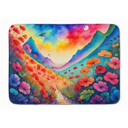 19 x 27 in. Unisex Geraniums in Color Memory Foam Kitchen Mat