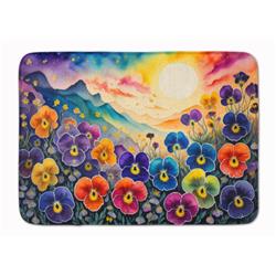 19 x 27 in. Unisex Pansies in Color Memory Foam Kitchen Mat