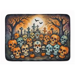 19 x 27 in. Unisex Calaveras Sugar Skulls Spooky Halloween Memory Foam Kitchen Mat