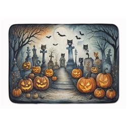 19 x 27 in. Unisex Cat Cemetery Spooky Halloween Memory Foam Kitchen Mat