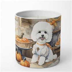 10 oz Unisex Bichon Frise Fall Kitchen Pumpkins Decorative Soy Candle