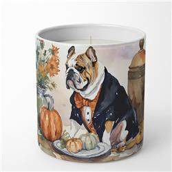 DAC1757CDL 10 oz Unisex English Bulldog Fall Kitchen Pumpkins Decorative Soy Candle
