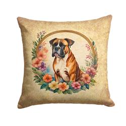 18 x 18 in. Unisex Boxer & Flowers Fabric Decorative Pillow