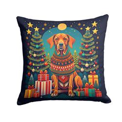 18 x 18 in. Unisex Vizsla Christmas Fabric Decorative Pillow