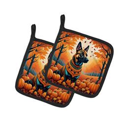 DAC1016PTHD 7.5 x 7.5 in. Unisex Belgian Malinois Fall Pair of Pot Holders
