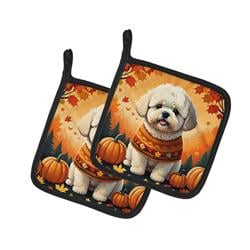 DAC1020PTHD 7.5 x 7.5 in. Unisex Bichon Frise Fall Pair of Pot Holders