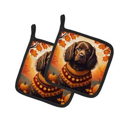DAC1027PTHD 7.5 x 7.5 in. Unisex Boykin Spaniel Fall Pair of Pot Holders