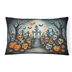 16 x 12 in. Unisex Calaveras Sugar Skulls Spooky Halloween Fabric Decorative Pillow