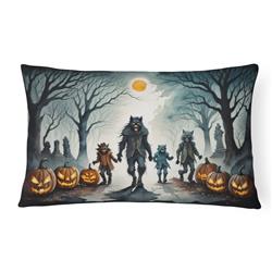 16 x 12 in. Unisex Werewolves Spooky Halloween Fabric Decorative Pillow