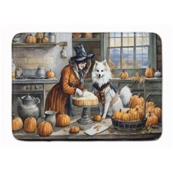19 x 27 in. Unisex American Eskimo Fall Kitchen Pumpkins Memory Foam Kitchen Mat