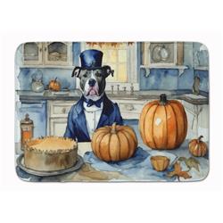 19 x 27 in. Unisex Pit Bull Terrier Fall Kitchen Pumpkins Memory Foam Kitchen Mat