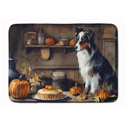 19 x 27 in. Unisex Australian Shepherd Fall Kitchen Pumpkins Memory Foam Kitchen Mat