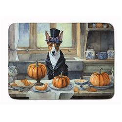 19 x 27 in. Unisex Basenji Fall Kitchen Pumpkins Memory Foam Kitchen Mat
