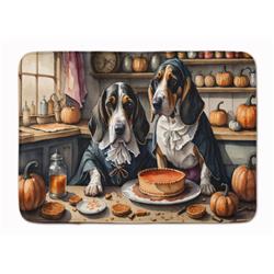 19 x 27 in. Unisex Basset Hound Fall Kitchen Pumpkins Memory Foam Kitchen Mat