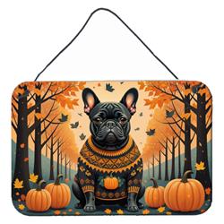 DAC1045DS812 12 x 8 in. Unisex Black French Bulldog Fall Wall or Door Hanging Prints