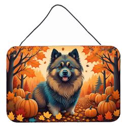 12 x 8 in. Unisex Keeshond Fall Wall or Door Hanging Prints