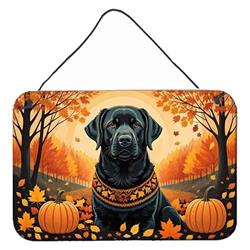 DAC1054DS812 12 x 8 in. Unisex Black Labrador Retriever Fall Wall or Door Hanging Prints